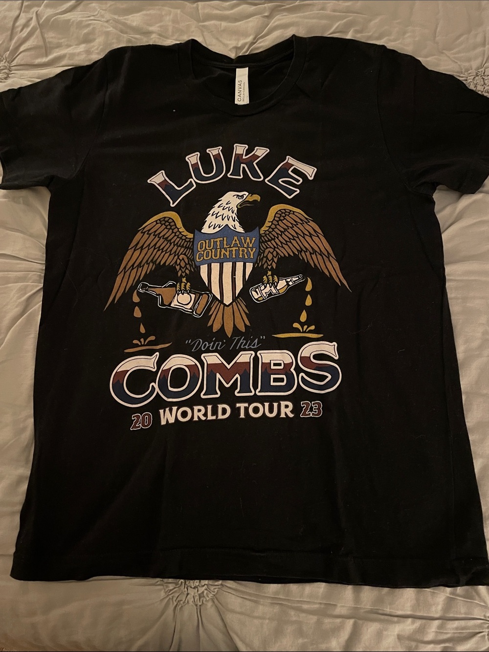 Luke Combs Outlaw Country World Tour Graphic Tee - Black